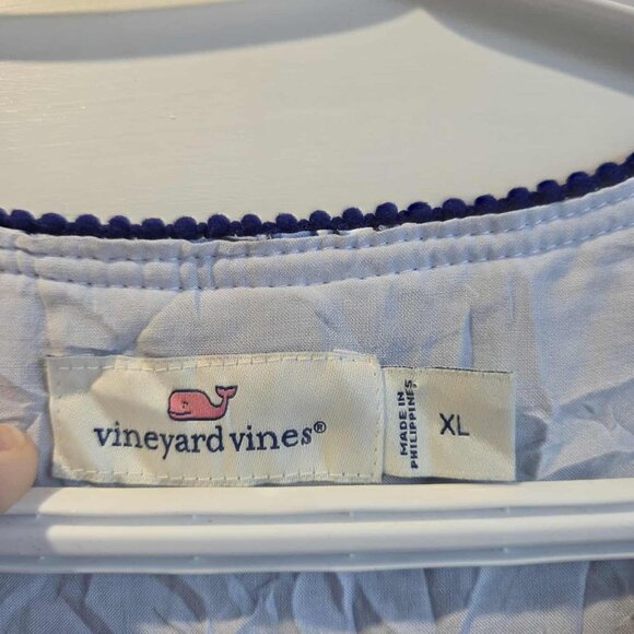 VINEYARD VINES Scarf Print Pintuck Cotton Blend Minidress Sz XL - Picture 7 of 8